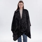 Trend Fashion Faux Cashmere Knit Wrap, Versatile Matching Shawl In Black Grey Tone