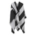 Lightweight Layering Cape, Clean Vertical Contrast Stripe Detail, Black White