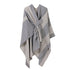 Minimalist Outer Wrap, Plain Vertical Contrast Stripes, Calm Light Grey