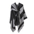Daily Matching Faux Cashmere Wrap, Soft Vertical Striped Detail, Black Grey