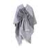 Light Daily Outer Wrap, Faint Striped Trim Tie Dye Texture, Light Grey