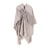 Soft Layering Cape, Gentle Striped Trim Tie Dye Craft, Pale Khaki