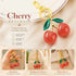 Gentle Pink Cherry Keyring paired with dual green leaves, full of youthful fresh vibes for casual daily matches