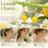 Minimal Hoop Drop Earrings, Lemon With Single Pearl And Leaf Detail, One Pair