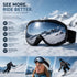 Caring Winter Gift Ventilated Ski Goggles, Reliable Wind Barrier & Reflection Reduction Effect, Black Frame Mercury Lens