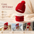 Budget Friendly Ski Companion Plush Lined Knit Hat 2 Pack Bright Red, Cold Resistant Snow Matching Set