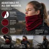 Lovely Outdoor Sport Surprise Soft Fleece Drawstring Neck Warmer, Burgundy, Ski Riding Accessory