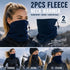 Cosy Winter Sport Bundle Fleece Drawstring Neck Gaiters 2 Pcs, Navy, Wind Block Ski Accessory