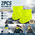 High Vis Ski Bundle Fleece Drawstring Neck Gaiters 2 Pcs, Fluorescent Green, Outdoor Safety Wear