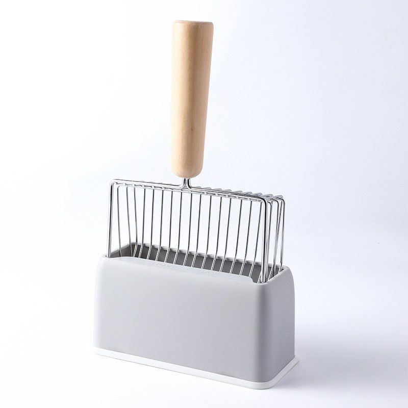 Grey Beech Wood Handle Litter Scoop Only