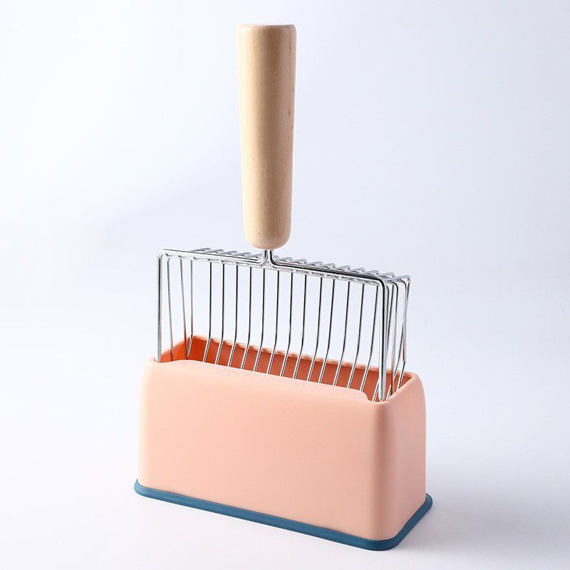 Pink Beech Wood Handle Litter Scoop Only
