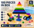 100pcs With Storage Box 10 Colors Mixed PP Square Blocks