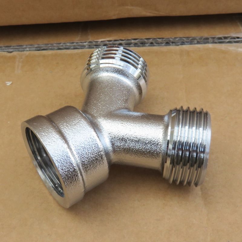 3/4" Electroplated Brass Tee Joint Dishwasher Water Pipe Fitting 4pcs