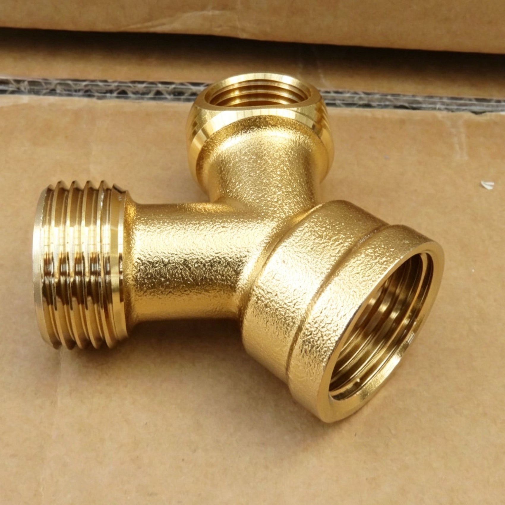 3/4" Brass Threaded Tee Splitter Agricultural Water Pipe Fitting 2pcs