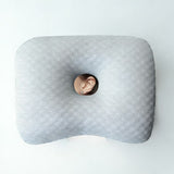 Grey Ice Bean Cool Ear Pillow, Hollow Cutout For Summer Side Sleep