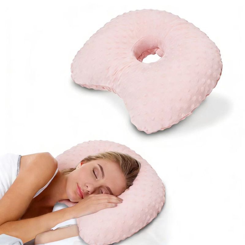 Pink Plush Bean Velvet Ear Cushion, Soft Buffer Avoid Ear Soreness