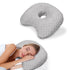 Grey Cozy Bean Velvet Ear Pillow, Fluffy Fabric For Peaceful Sleep