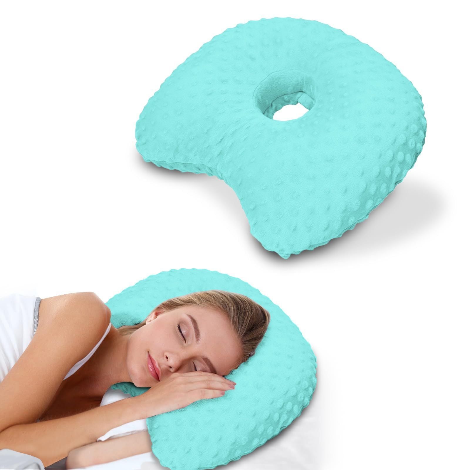 Green Bean Velvet Soft Ear Pillow, Cushion Sharp Piercing Ache