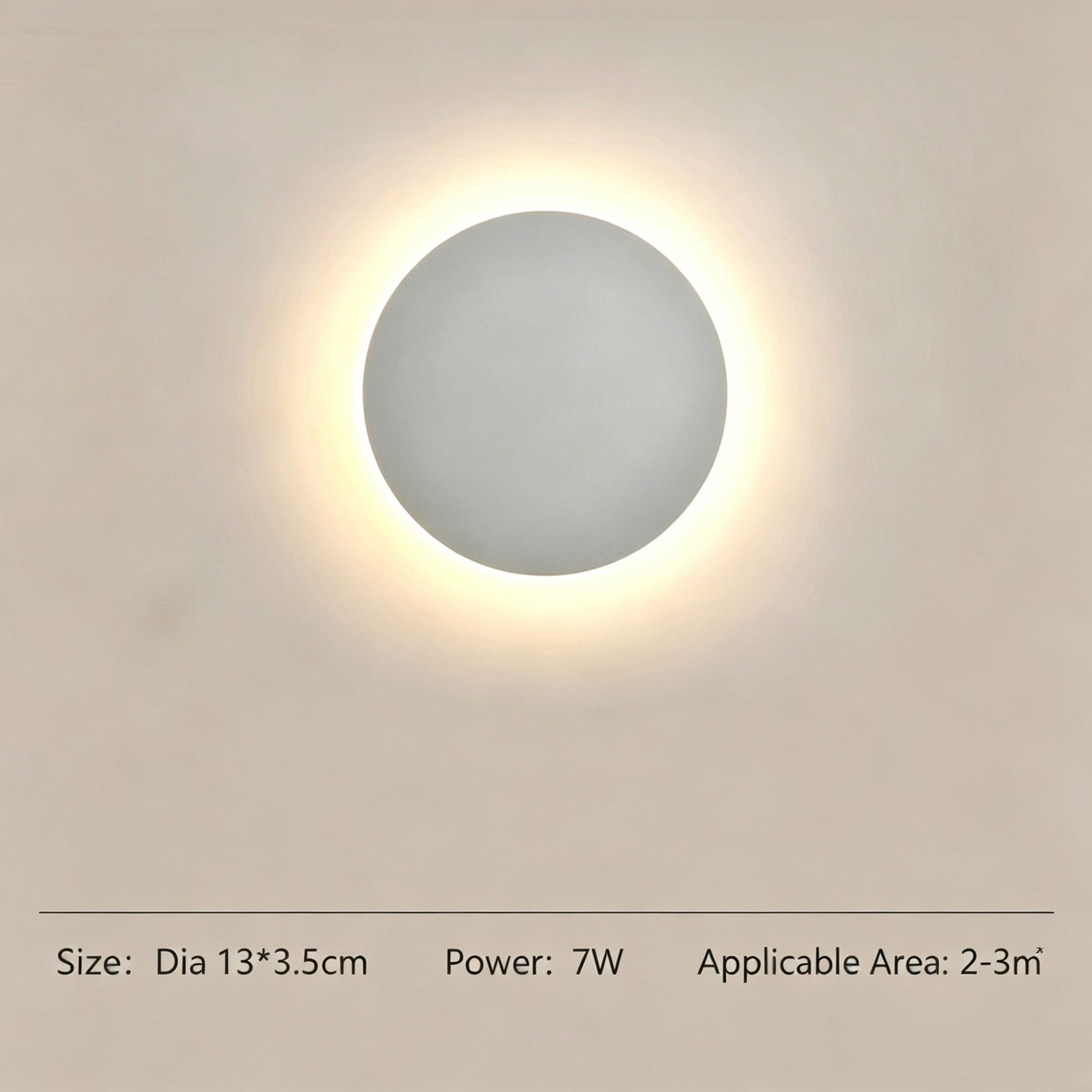 13CM White Regular Eclipse LED Wall Light Stepless Dimming