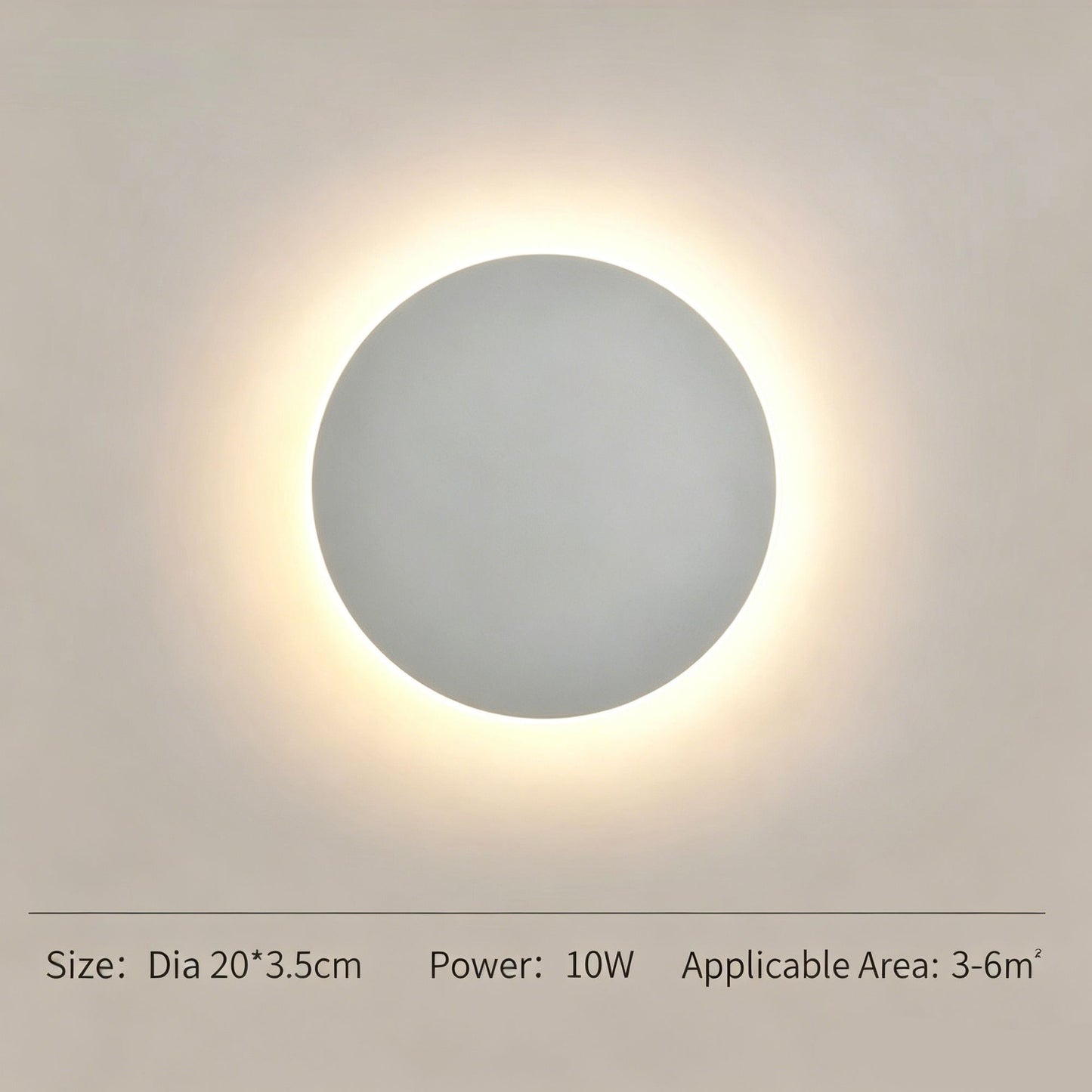 20CM White Touch Eclipse LED Wall Light Stepless Dimming