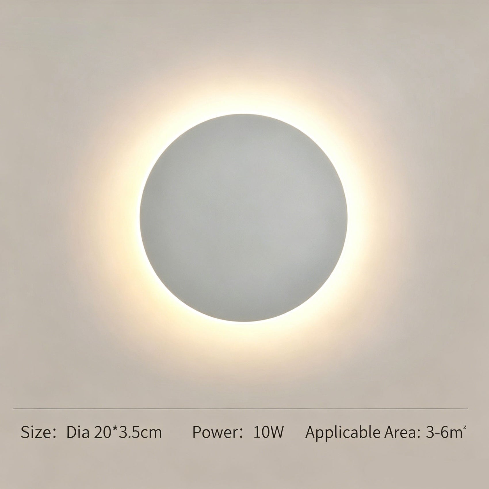 20CM White Touch Eclipse LED Wall Light Stepless Dimming
