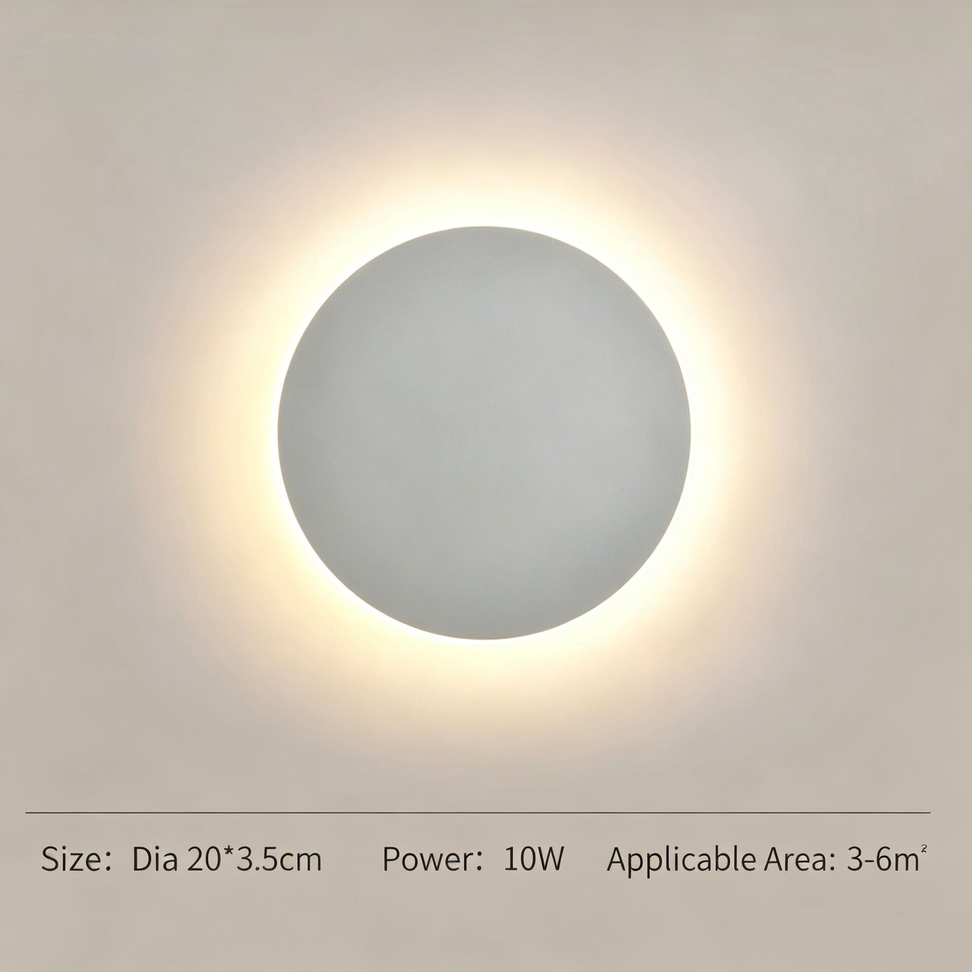 20CM White Touch Eclipse LED Wall Light Stepless Dimming