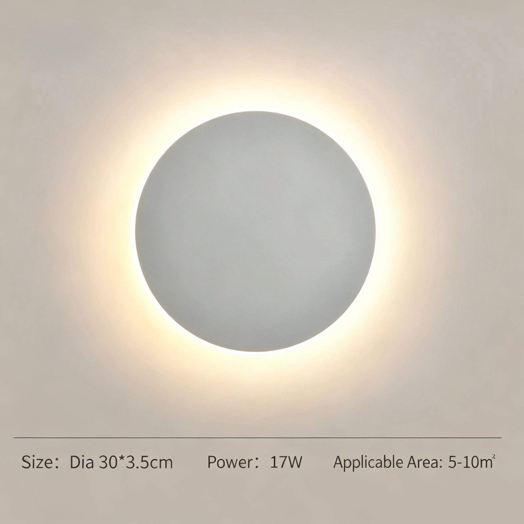 30CM White Touch Eclipse LED Wall Light Stepless Dimming