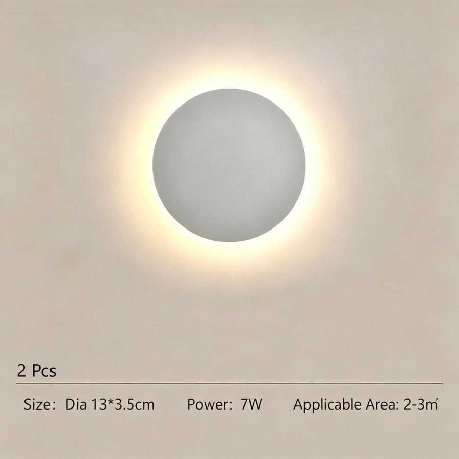 13CM White Regular Eclipse Wall Light 2Pcs Stepless Dimming