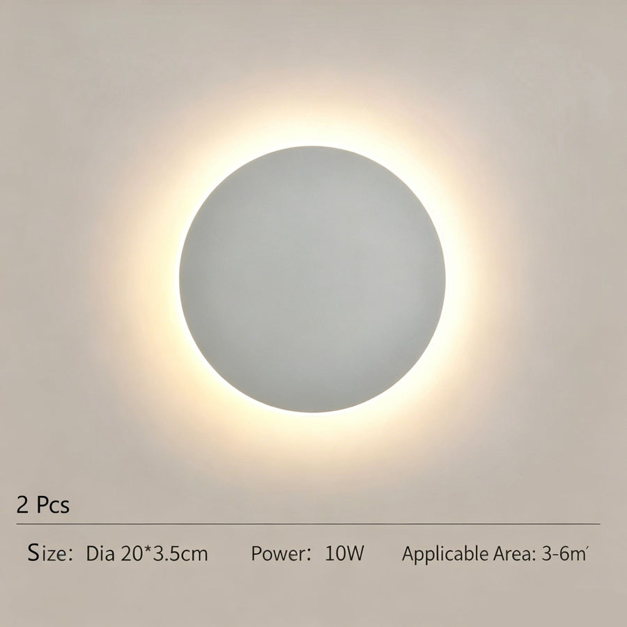 20CM White Regular Eclipse Wall Light 2Pcs Stepless Dimming