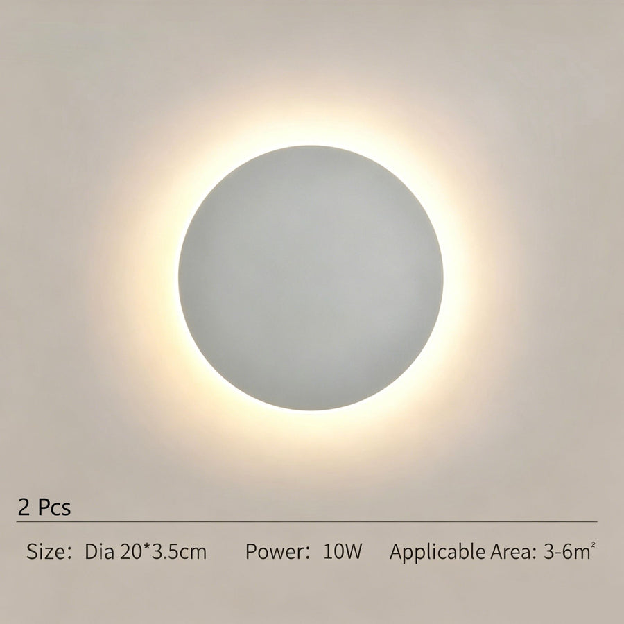 20CM White Touch Eclipse Wall Light 2Pcs Stepless Dimming
