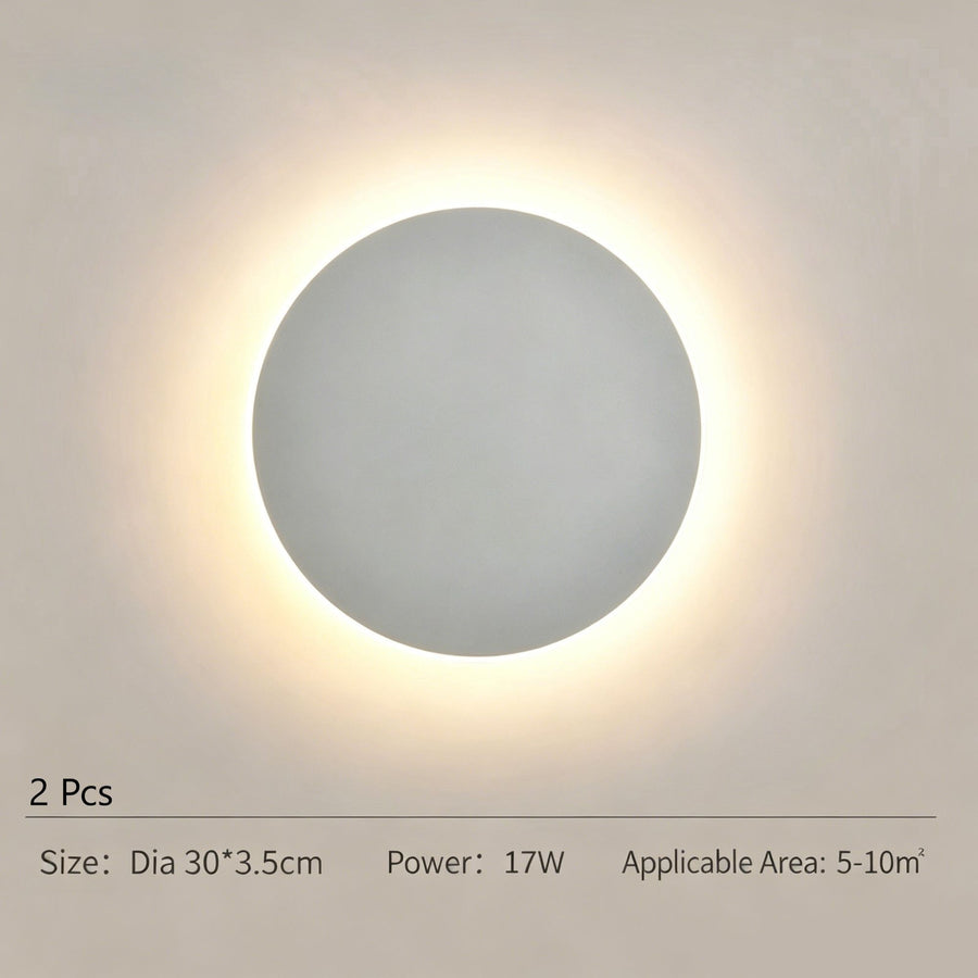 30CM White Touch Eclipse Wall Light 2Pcs Stepless Dimming