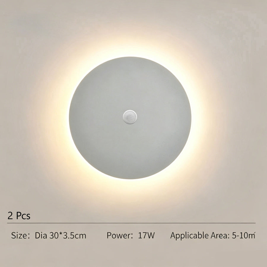 30CM White Sensor Eclipse Wall Light 2Pcs Stepless Dimming