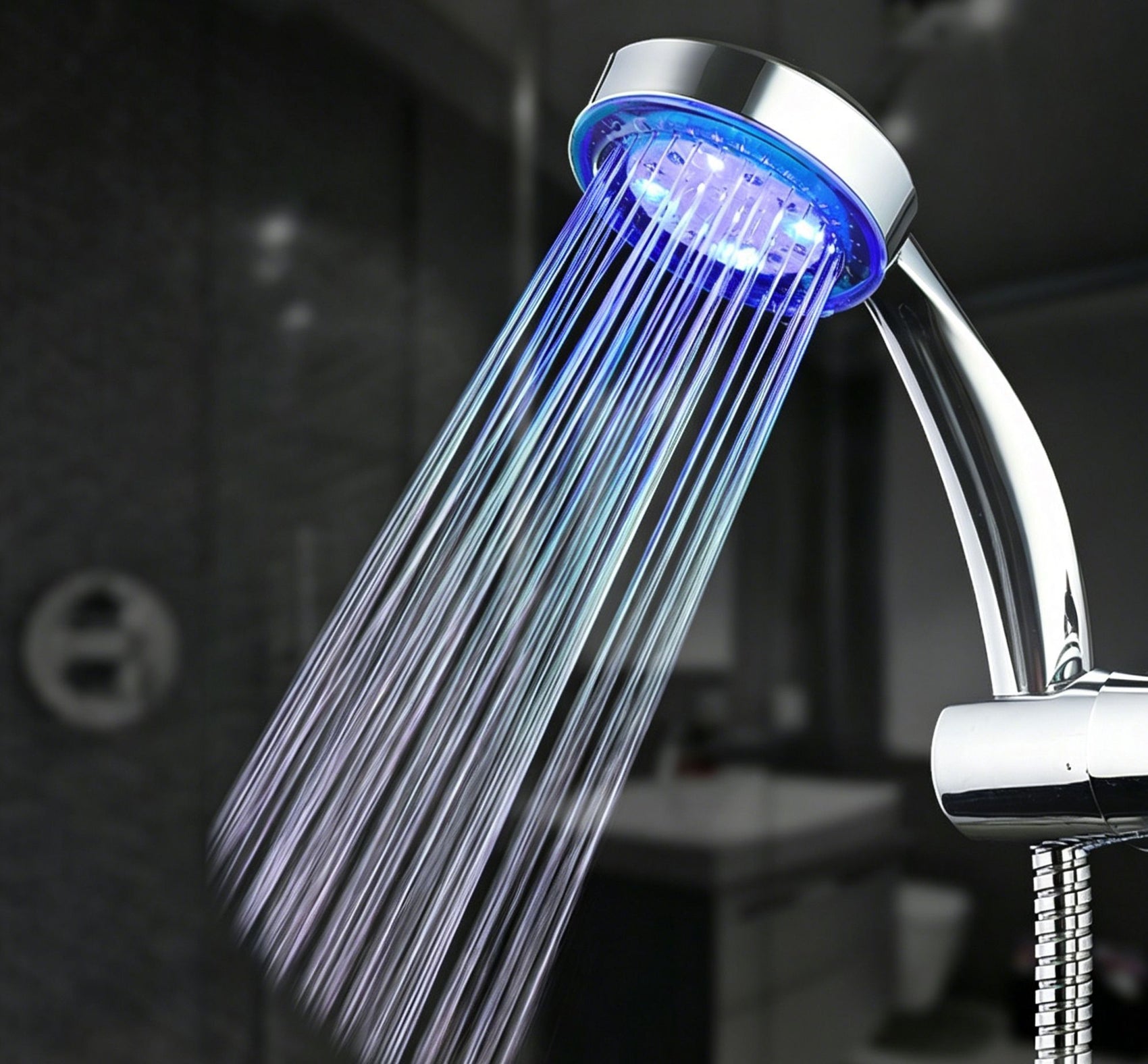 Colour Convex Self Generate Shower Head, Cozy Rainbow Glow