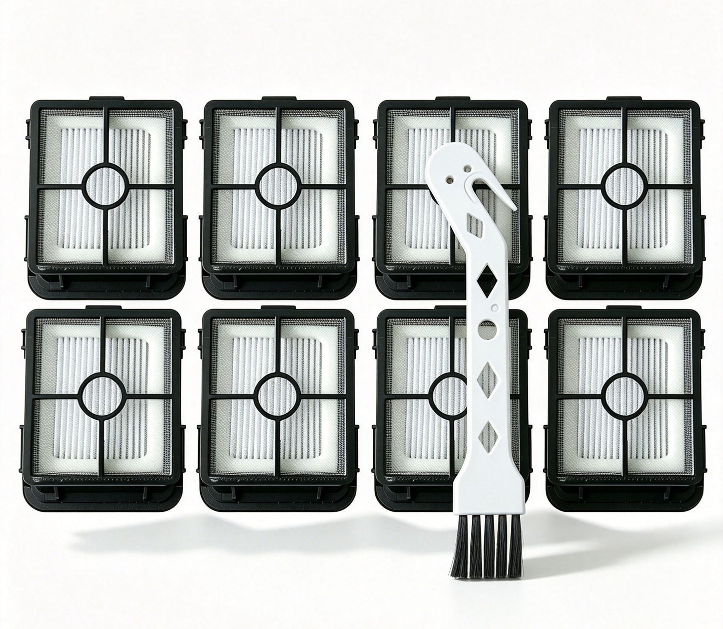 8 Filters + 1 White Cleaning Brush For Bissell 2554A
