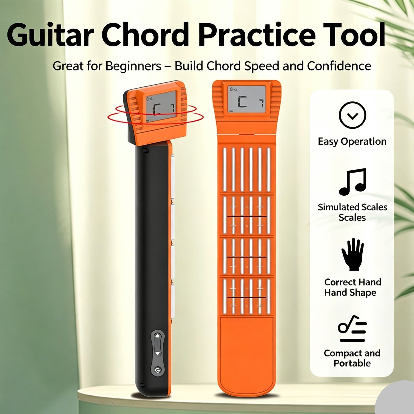 New Pocket Silent Guitar Chord Trainer, Portable Mute Guitar Finger Practice Aid, Self‑Study Tool for Beginner Guitarists, Compact Chord & Scale Exercise Accessory, Christmas Halloween Music Enthusiast Gift