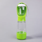 Multifunctional 3-in-1 Pet Travel Water Food Cup, Mustard Green, 400ml Water 150ml Food Container, Built-in Waste Box and Carry Lanyard, Portable Outdoor Dog Accessory, Christmas Halloween Pet Holiday Present