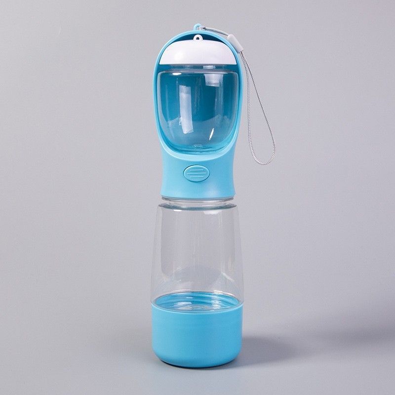 Outdoor 3-in-1 Dog & Cat Travel Water Food Cup, Dark Blue, 400ml Water 150ml Food Holder Equipped With Waste Box and Hand Strap, Versatile Pet Walking Supply, Christmas Halloween Practical Pet Gift