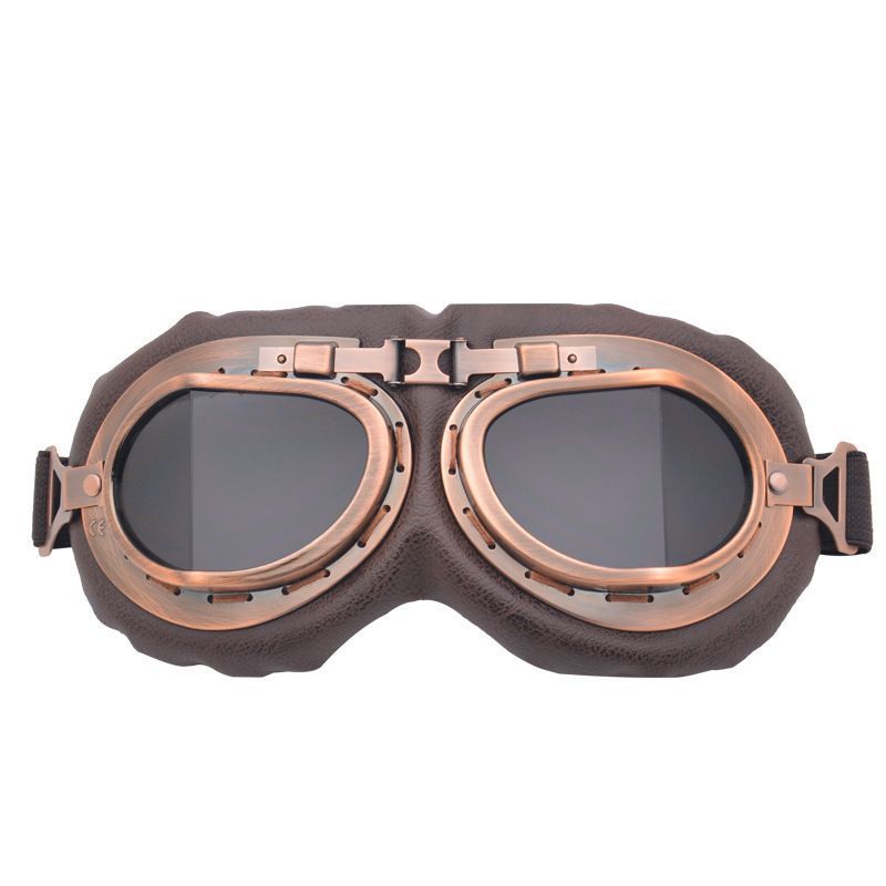 Retro Bronze Harley Helmet Riding Goggles, Wind & Sand Proof Motocross Eyewear, Bronze Frame with Smoke Grey Lens, Versatile Outdoor Cycling Accessory, Christmas Halloween Biker Holiday Gift
