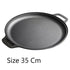 Heavy Duty Double Handle Cast Iron Griddle, Uncoated Solid Iron Pan for Steak, Pork Chops & Breakfast Pancakes, 35cm Griddle, Compatible with BBQ, Induction & Campfire, Christmas & Halloween Kitchen Gift