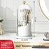 Rotating Birdcage Desk & Vanity Organiser, Dustproof Divided Storage Holder for Cosmetics, Skincare, Stationery, Toothbrushes & Cutlery, Transparent White, Christmas & Halloween Household Gift