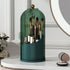 Spinning Birdcage Style Multi-Purpose Storage Caddy, Dustproof Compartment Container for Makeup, Pens, Toothpaste, Spoons, Knives & Forks, Transparent Green, Christmas & Halloween Dresser Present