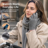 Grey 3 Stripes Women's Fleece Touch Screen Bike Gloves