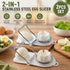 White 2-in-1 Stainless Steel Egg Slicer 2Pcs Mess Free Easy Egg Cutting