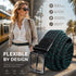 Green Black Color Block Canvas Golf Belt 125cm Elastic Stretch Woven Strap
