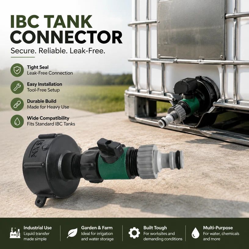 S60*6 Outlet Nipple Connector With Control Valve For IBC Tote