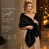 Black Women Fluffy Faux Fur Wrap Shawl Party Costume Stole