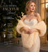 Cream Soft Fluffy Faux Fur Shawl Women Party Wrap Cape