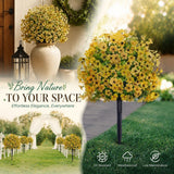 Soft Yellow Faux Eucalyptus Violet Garden Stake Home Shooting Background