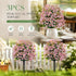 Pastel Pink Artificial Violet Greenery Stems Set of 3 Table Floral Photo Accessory