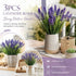Purple 7 Fork Artificial Lavender Bouquet Spring Grass Fake Flower Decor 3 Pack